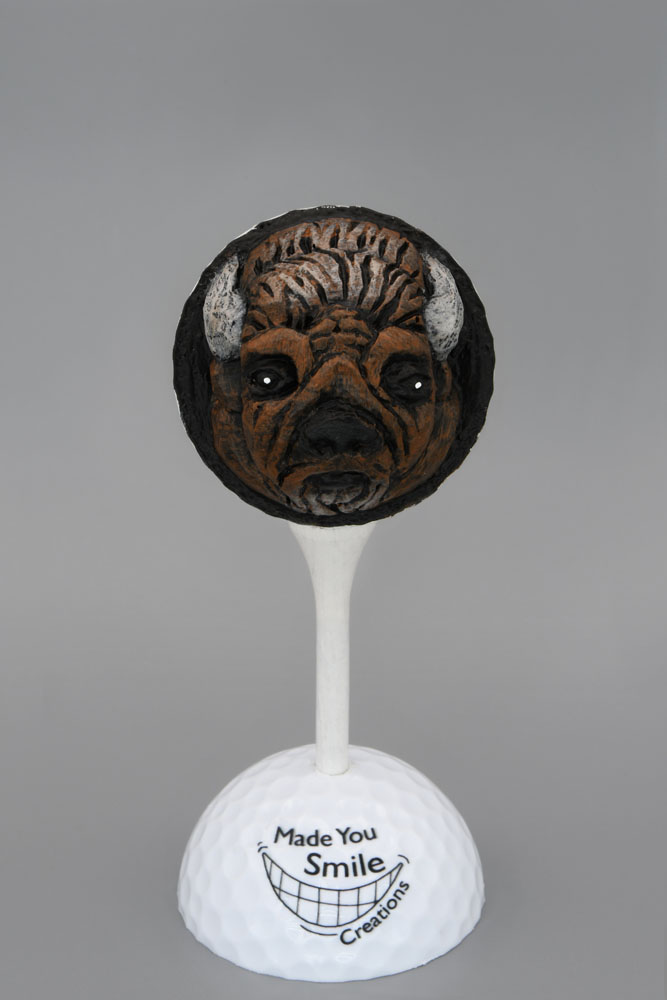 Bison Carved Golf Ball